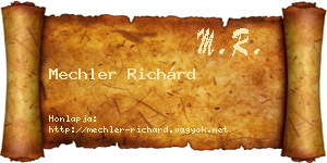 Mechler Richárd névjegykártya
